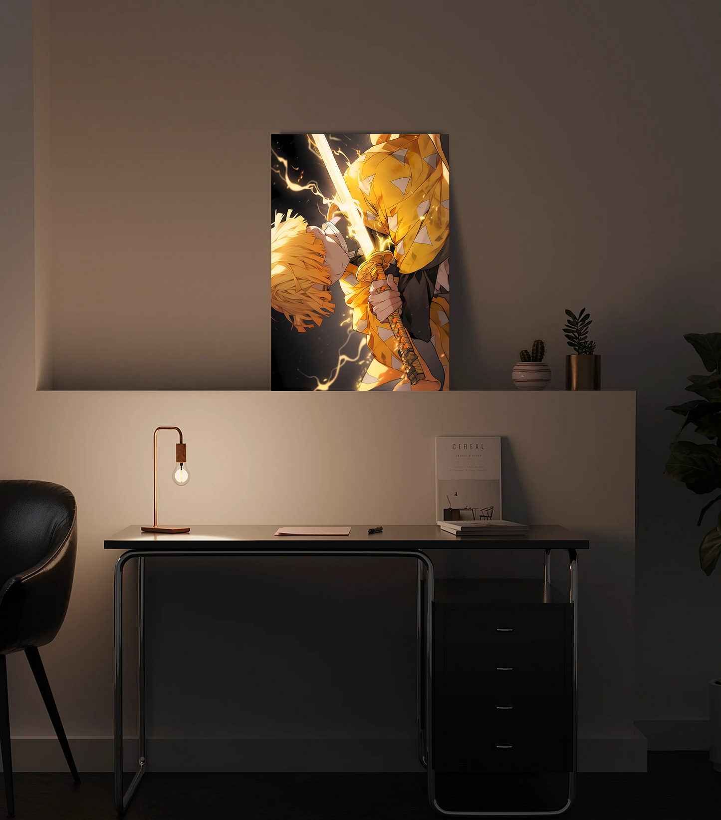 Zenitsu Demon Slayer Premium Photo Frame – High Quality Anime Wall Art
