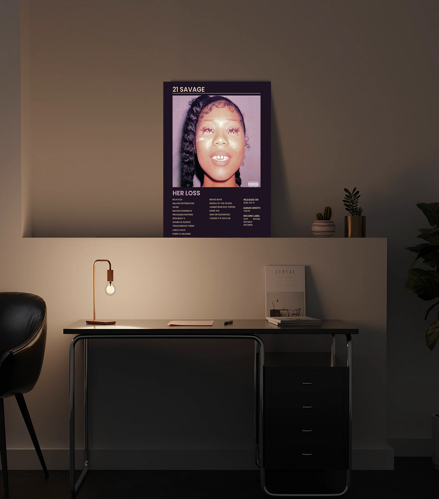 Her Loss - 21 Savage Hip Hop Album Premium Photo Frame – High Quality Hip Hop Wall Art