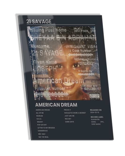 American Dream - 21 Savage Hip Hop Album Premium Photo Frame –  High Quality Hip Hop Wall Art