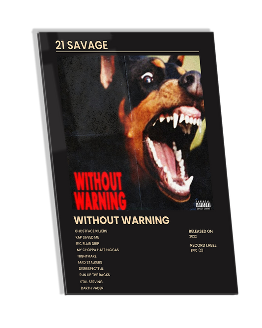 WITHOUT WARNING - 21 Savage Hip Hop Album Premium Photo Frame –  High Quality Anime Wall Art