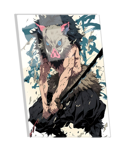 Inosuke Hashibira - Demon Slayer Premium  Acrylic Photo Frame Anime Wall art, anime posters, canvas art, anime metallic posters