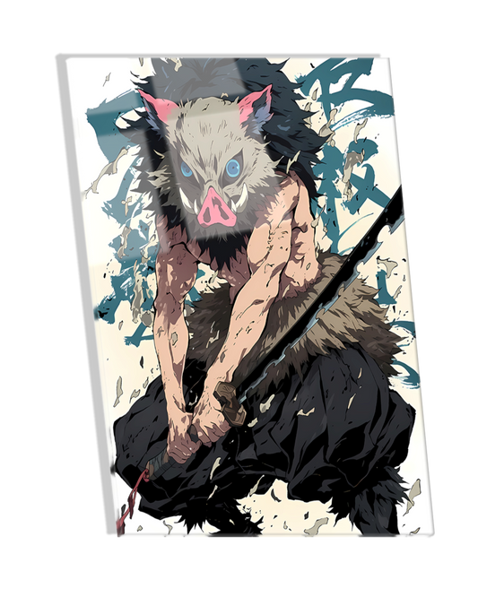 Inosuke Hashibira - Demon Slayer Premium  Acrylic Photo Frame Anime Wall art, anime posters, canvas art, anime metallic posters